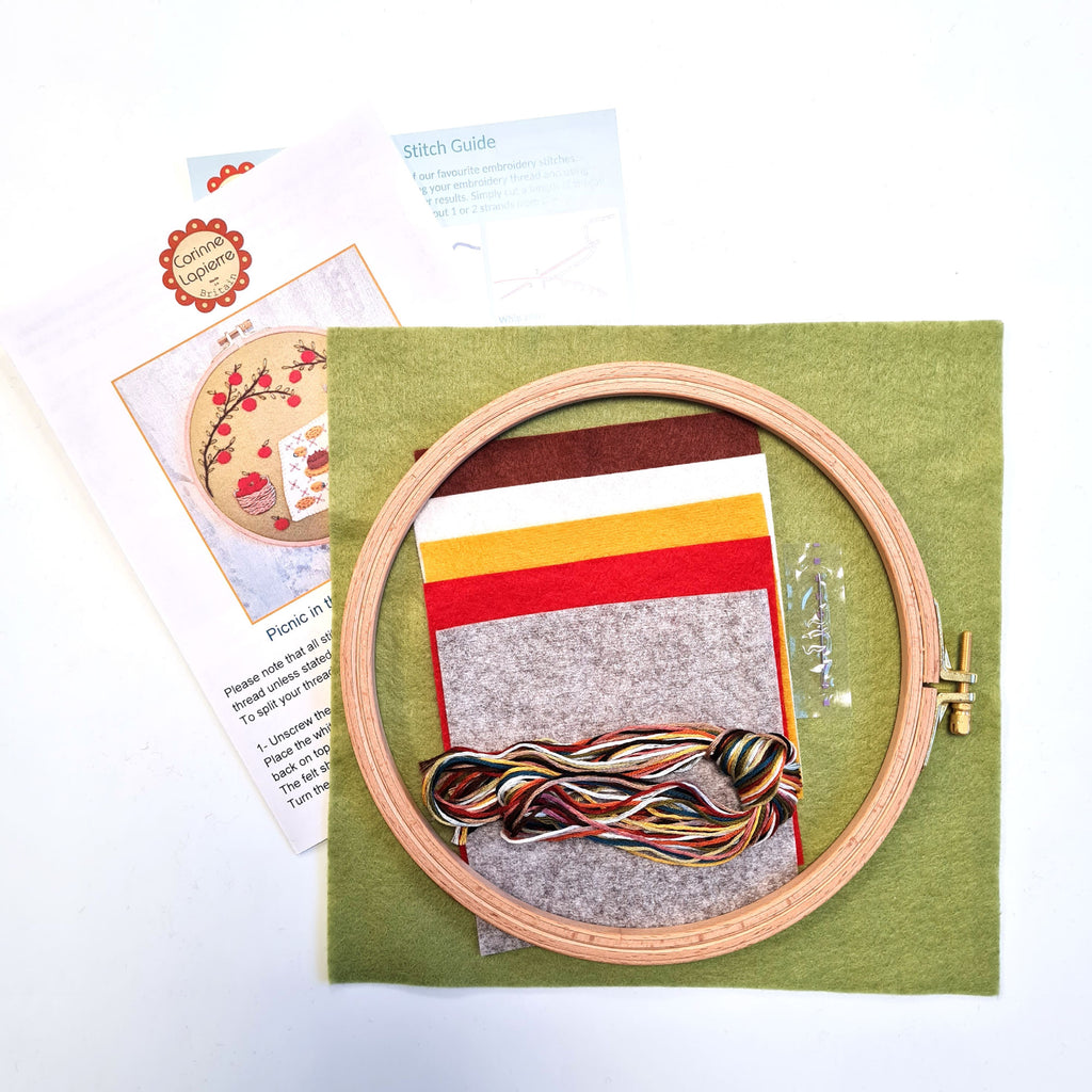 Picnic in the Orchard Felt Applique Hoop Kit