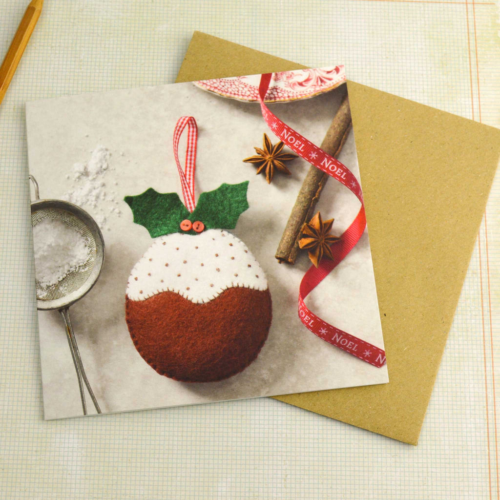 Corinne Lapierre Christmas Pudding Christmas Card with Envelope