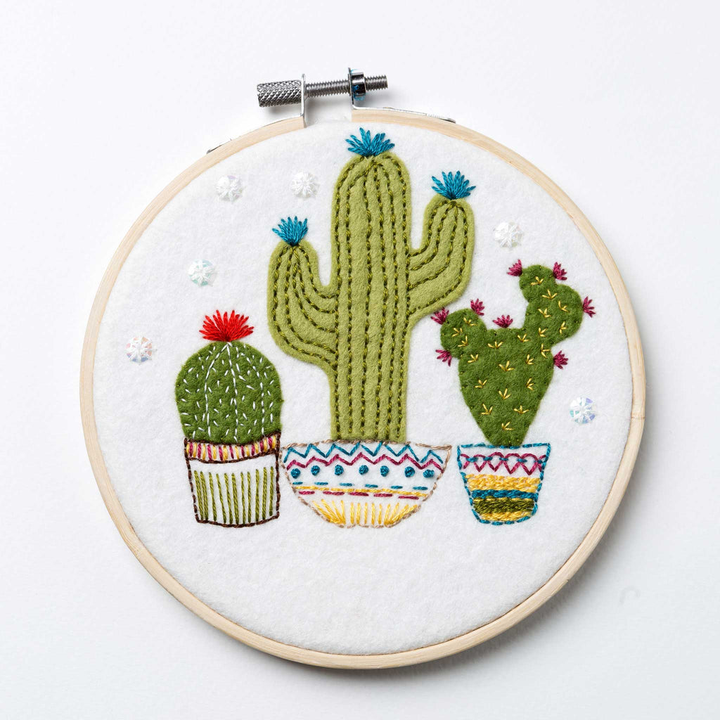 Corinne Lapierre Cactus Applique Hoop Felt Craft Kit