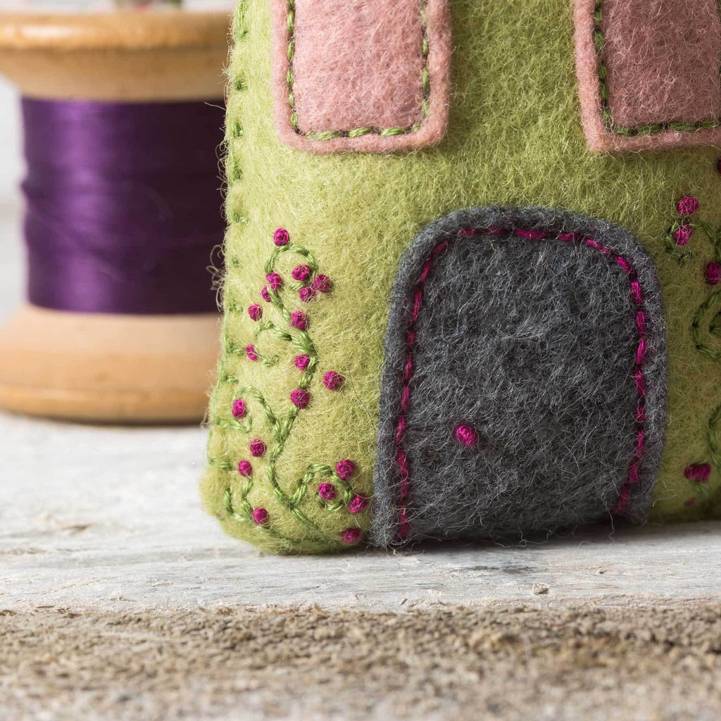 Corinne Lapierre Lavender Houses Felt Craft Kit Stitch Detail