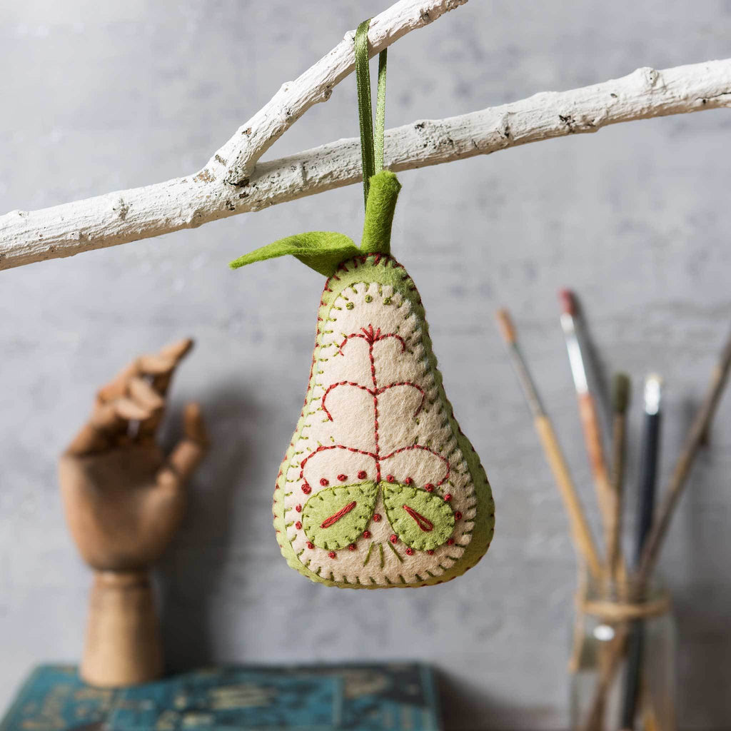 Corinne Lapierre Pear from 12 Days of Christmas Felt Craft Kit. Pear.
