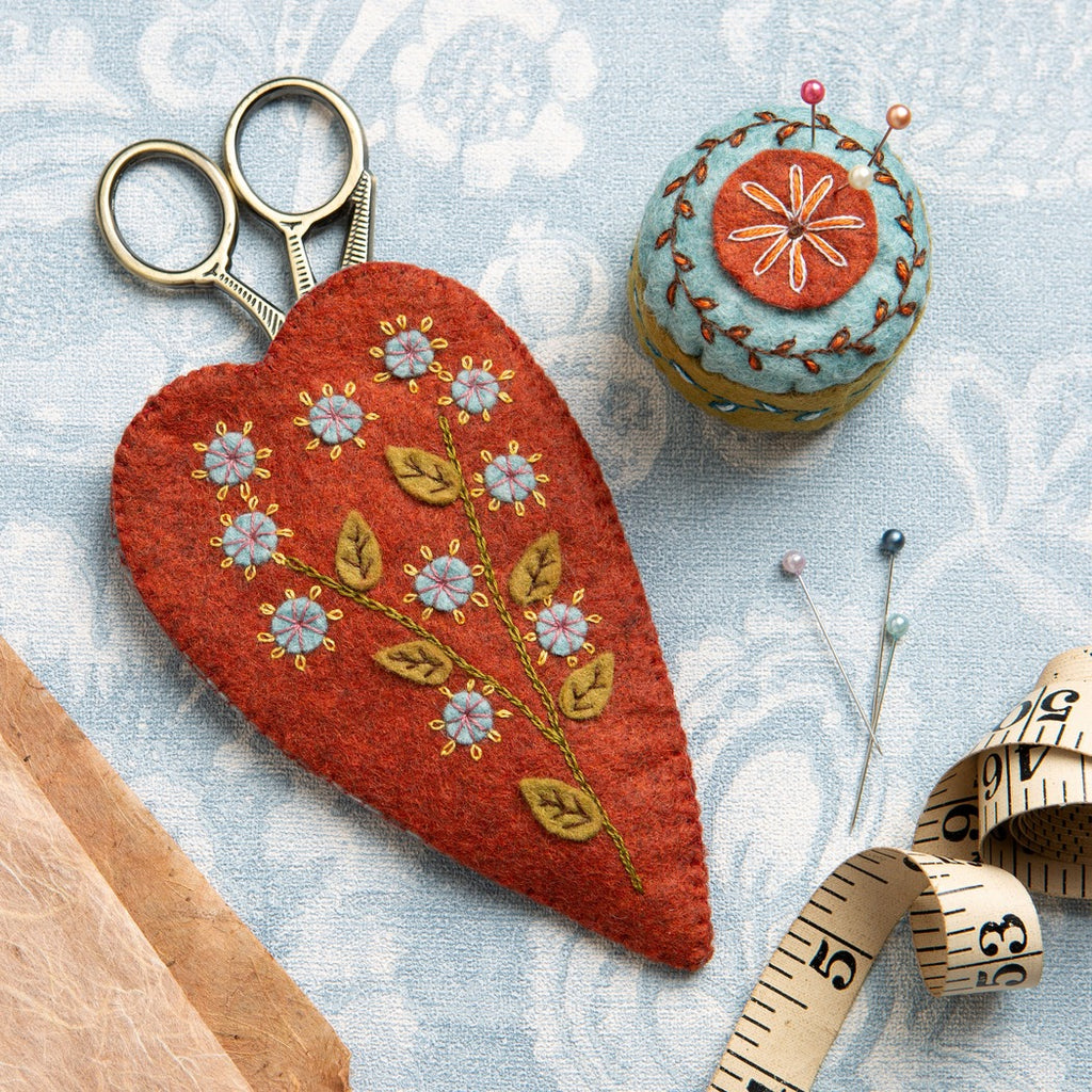 Felt Embroidered Scissors Pouch & Mini Pincushion Digital Pattern