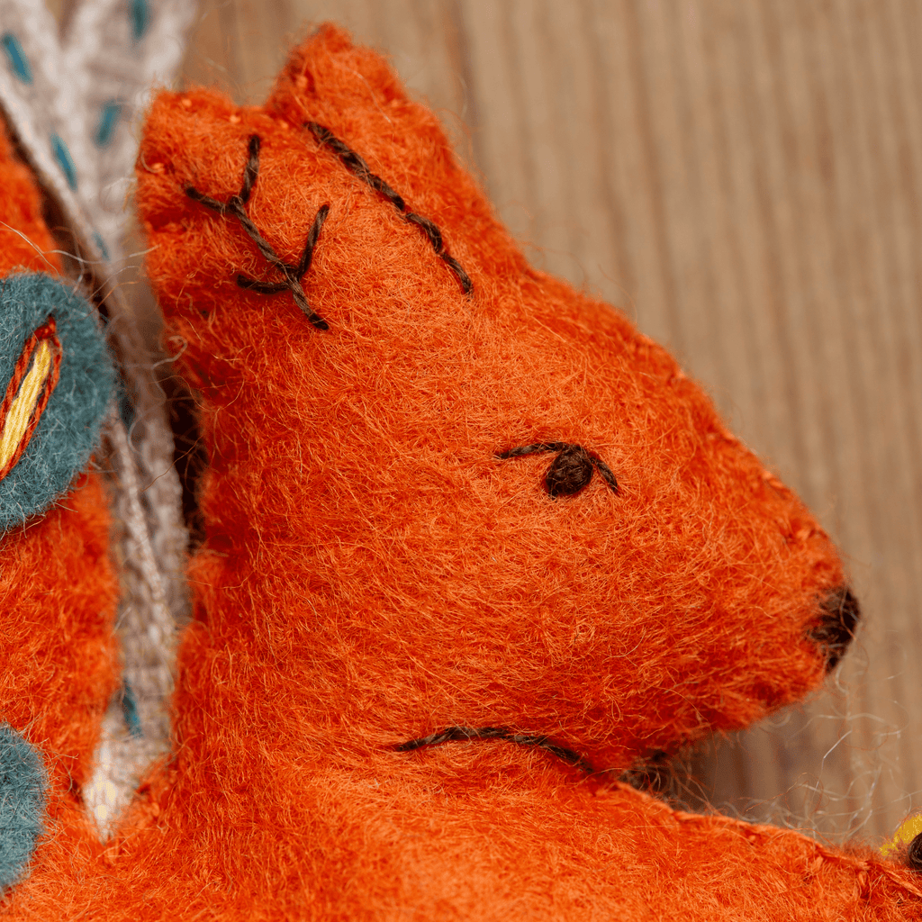 Folk Embroidered Squirrel Felt Craft Mini Kit
