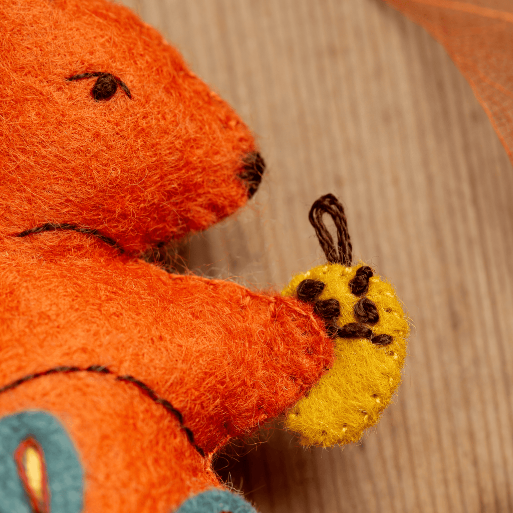 Folk Embroidered Squirrel Felt Craft Mini Kit