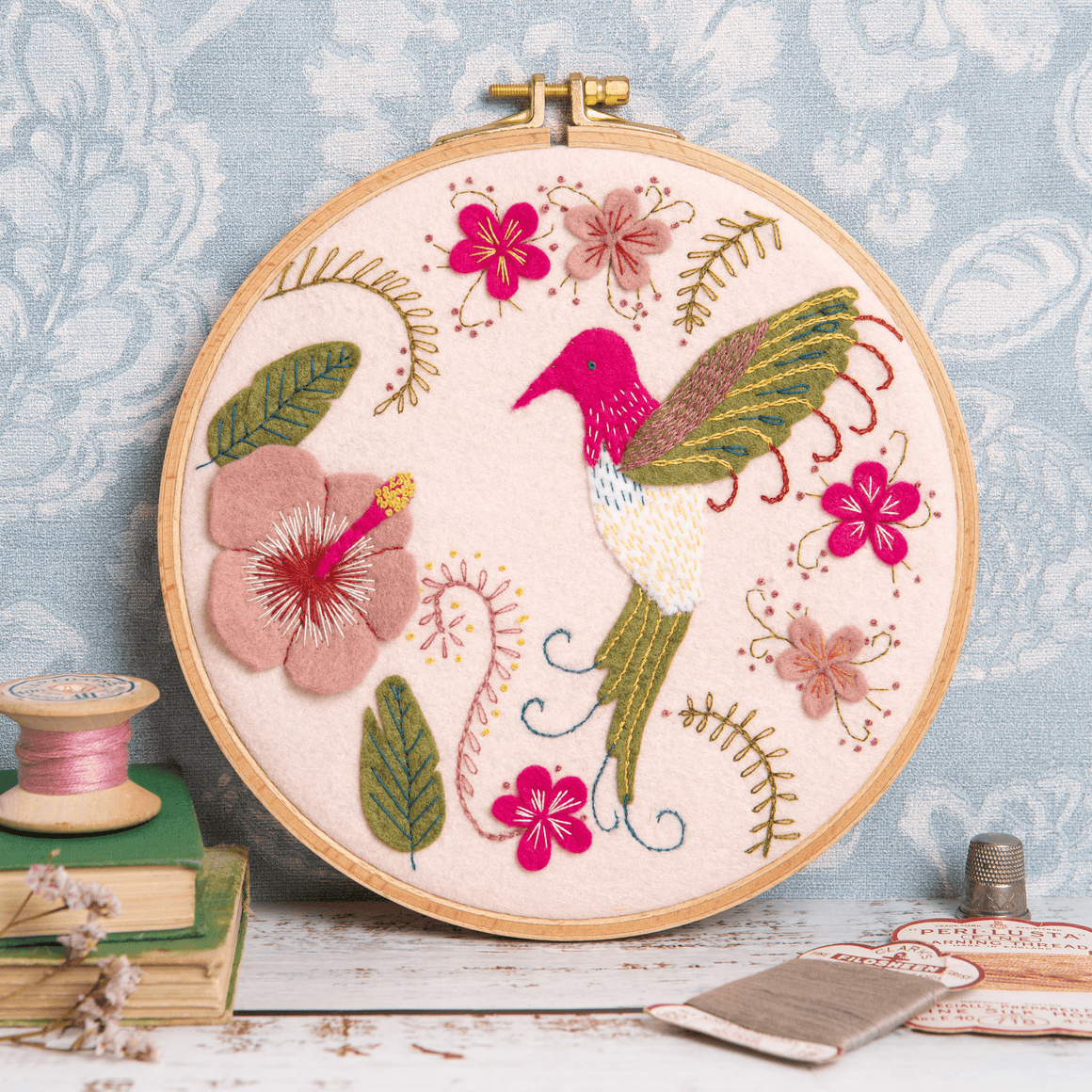 Hummingbird Felt Embroidery Hoop Kit