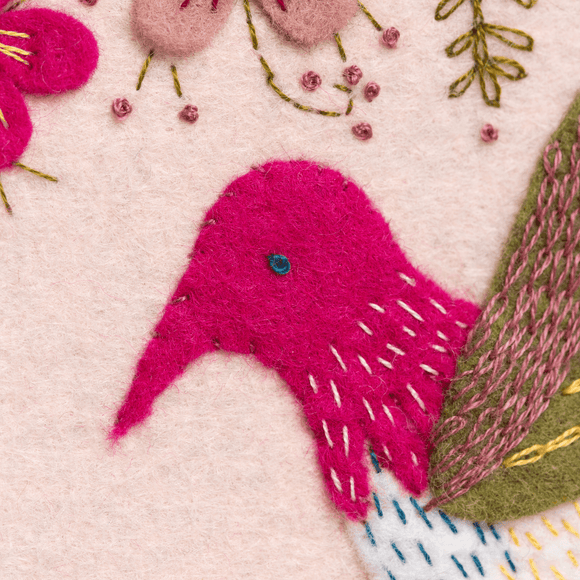 Hummingbird Felt Embroidery Hoop Kit