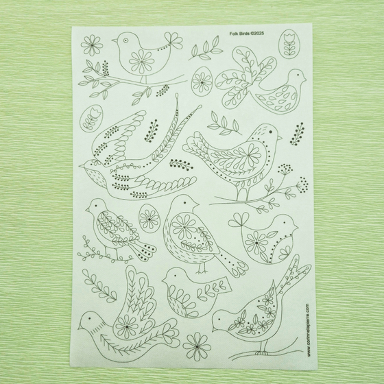 Folk Birds Stick & Stitch