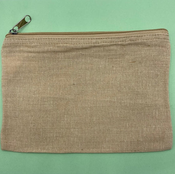 Jute and cotton zipped pouch
