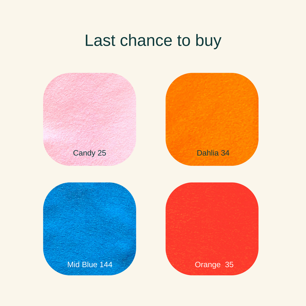 Felt by the 9" Square - All colours