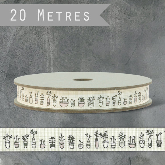 20m reel patterned grosgrain ribbon