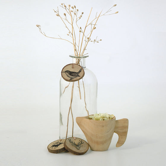 Corinne Lapierre Round Woodland Tags