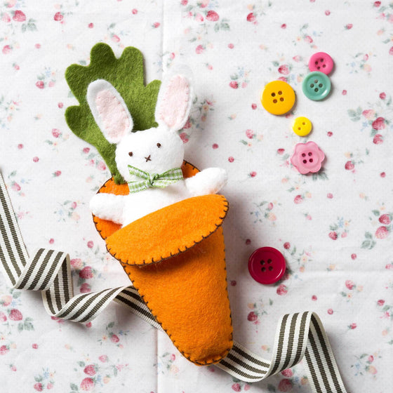 Corinne Lapierre Bunny in Carrot Bed Felt Craft Kit.  
