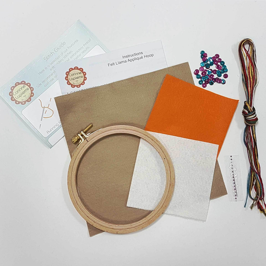 Corinne Lapierre Cactus Applique Hoop Felt Craft Kit Contents