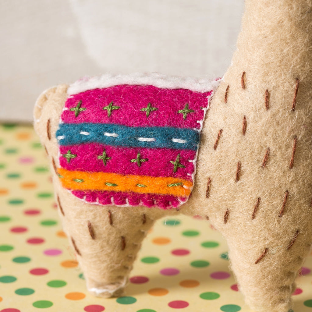 Corinne Lapierre Felt Llamas Craft Kit Rug Detail