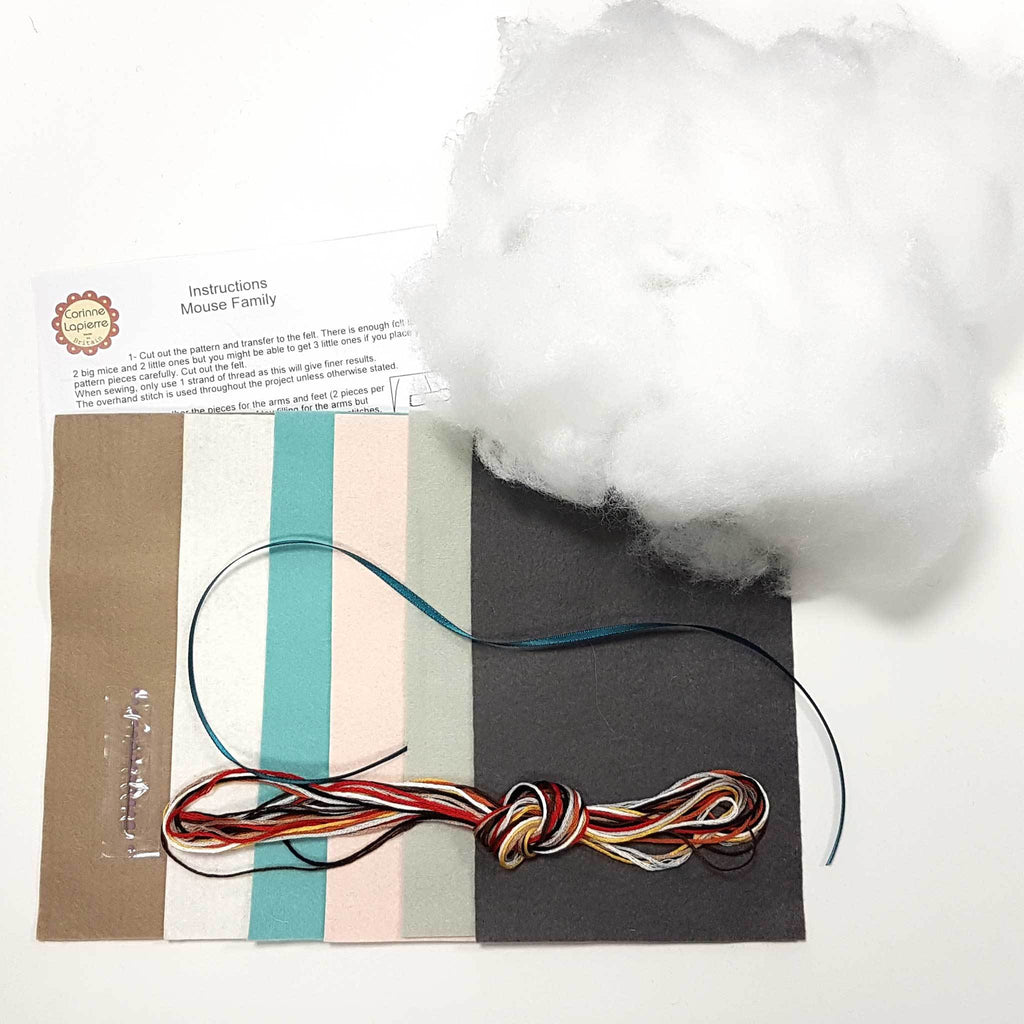 Corinne Lapierre Mouse Family Craft Kit Contents