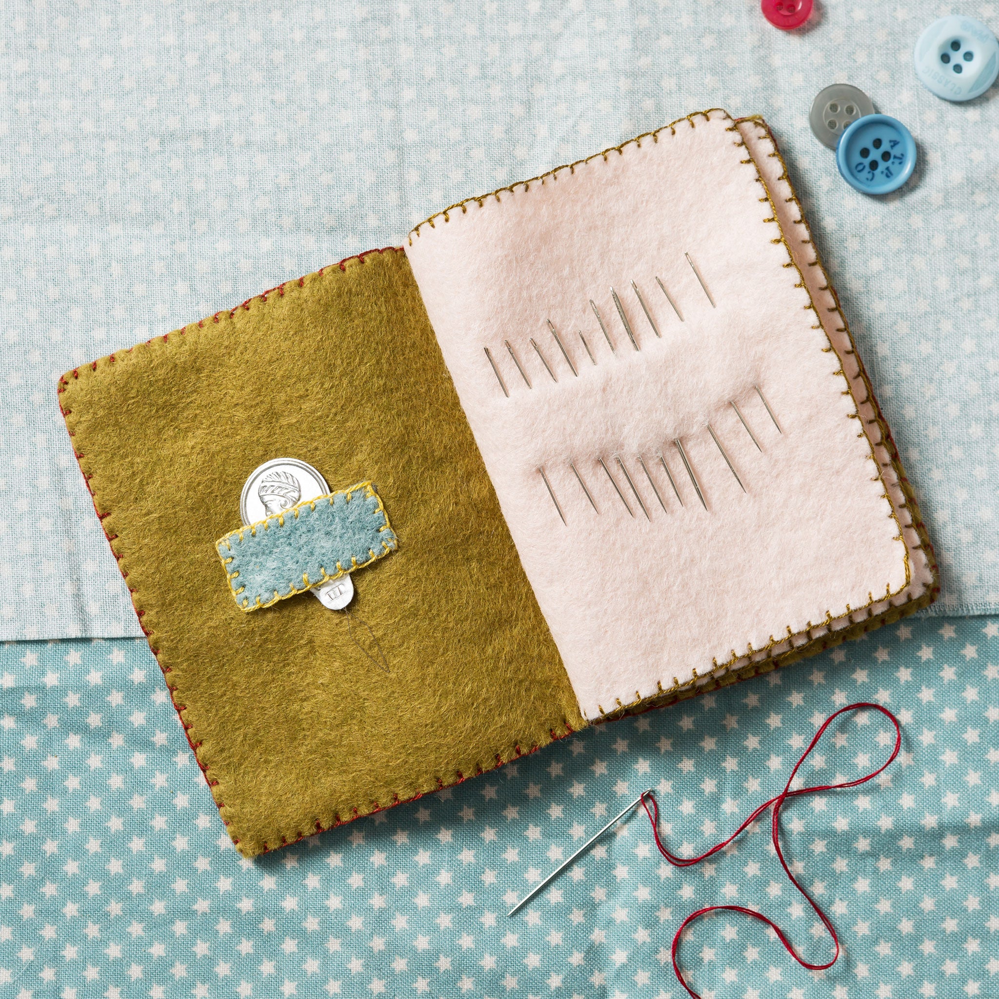 Embroidered Felt Needle Case Kit by Corinne Lapierre