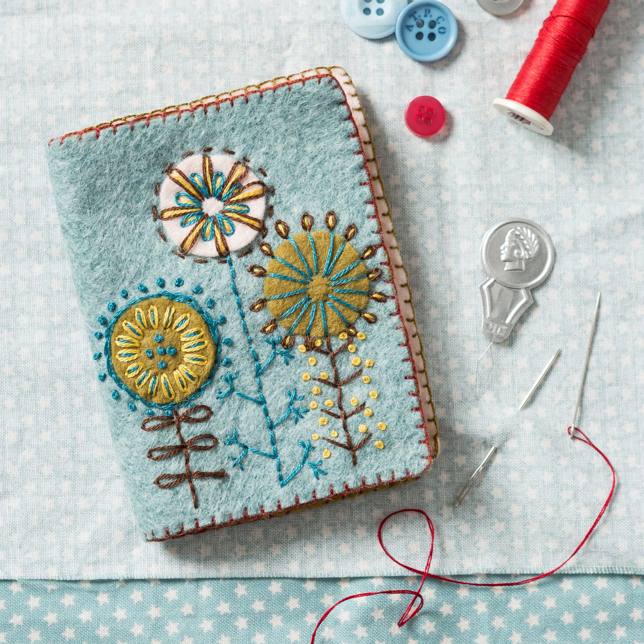 Handmade sewing needle cases on Folksy
