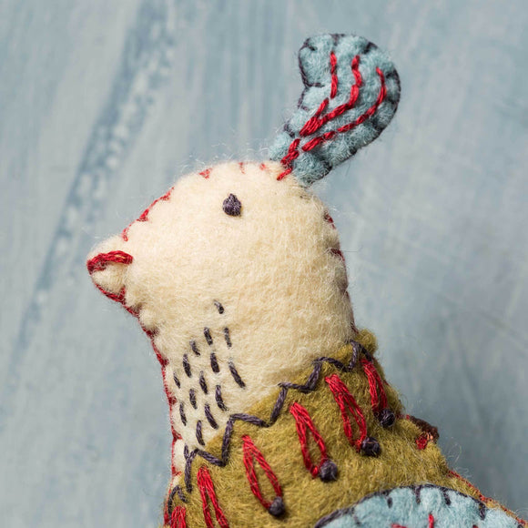 Corinne Lapierre Partridge Felt Craft Kit. Hanging decoration with ribbon.
