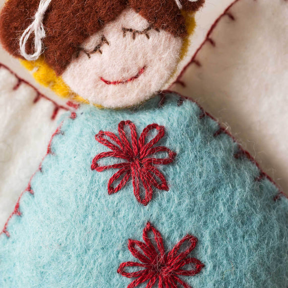 Corinne Lapierre Scandinavian Angels Felt Craft Kit. 3 colourful felt embroidered angels.