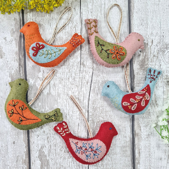 12 Days of Christmas Felt Ornament Kit - Calling Bird - Stitched Modern