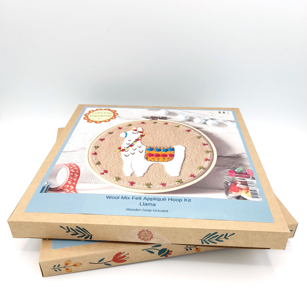 Felt Llama Applique Hoop Kit