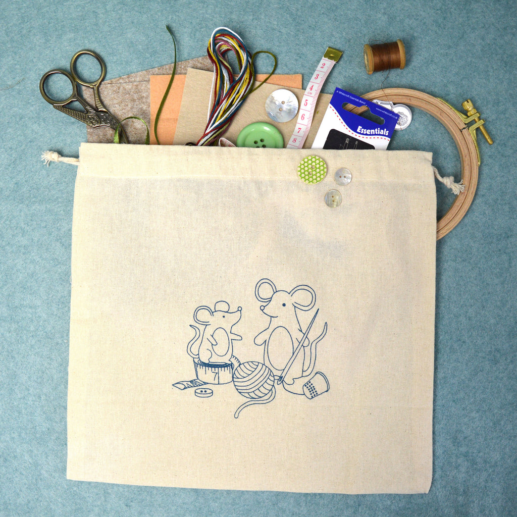 Mice Pouch - Cotton Drawstring