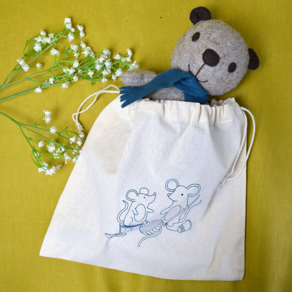 Mice Pouch - Cotton Drawstring