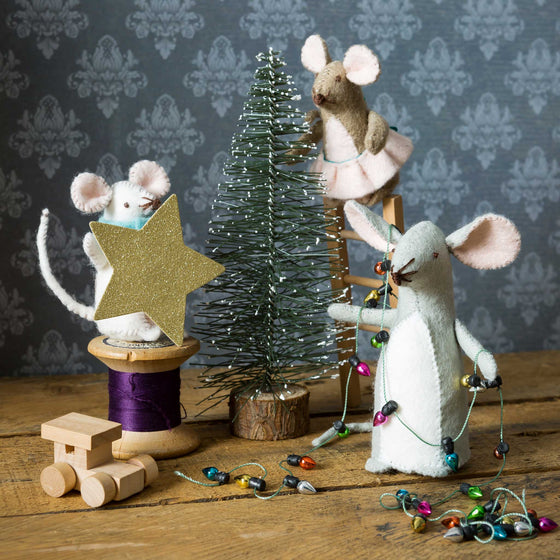Mouse Family Christmas Card by Corinne Lapierre