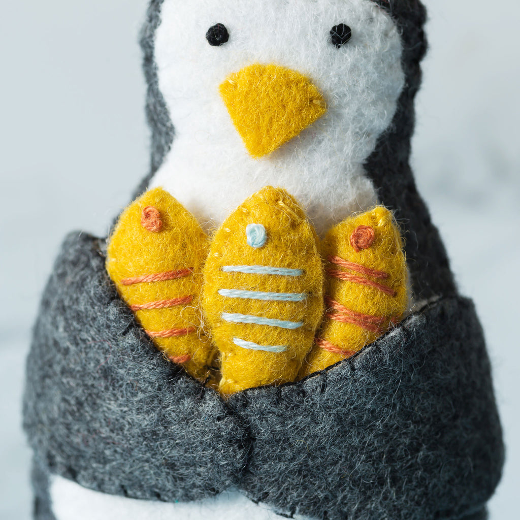Corinne Lapierre Penguin with Fish Felt Craft Kit Detail