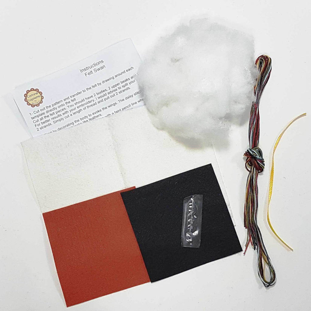 Corinne Lapierre Swan Felt Craft Kit Contents