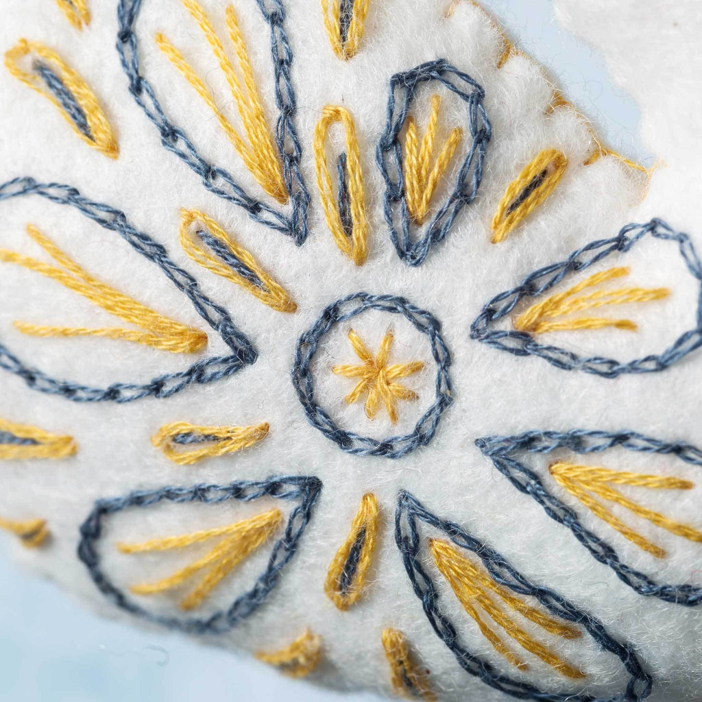 Corinne Lapierre Swan Felt Craft Kit Embroidery Detail